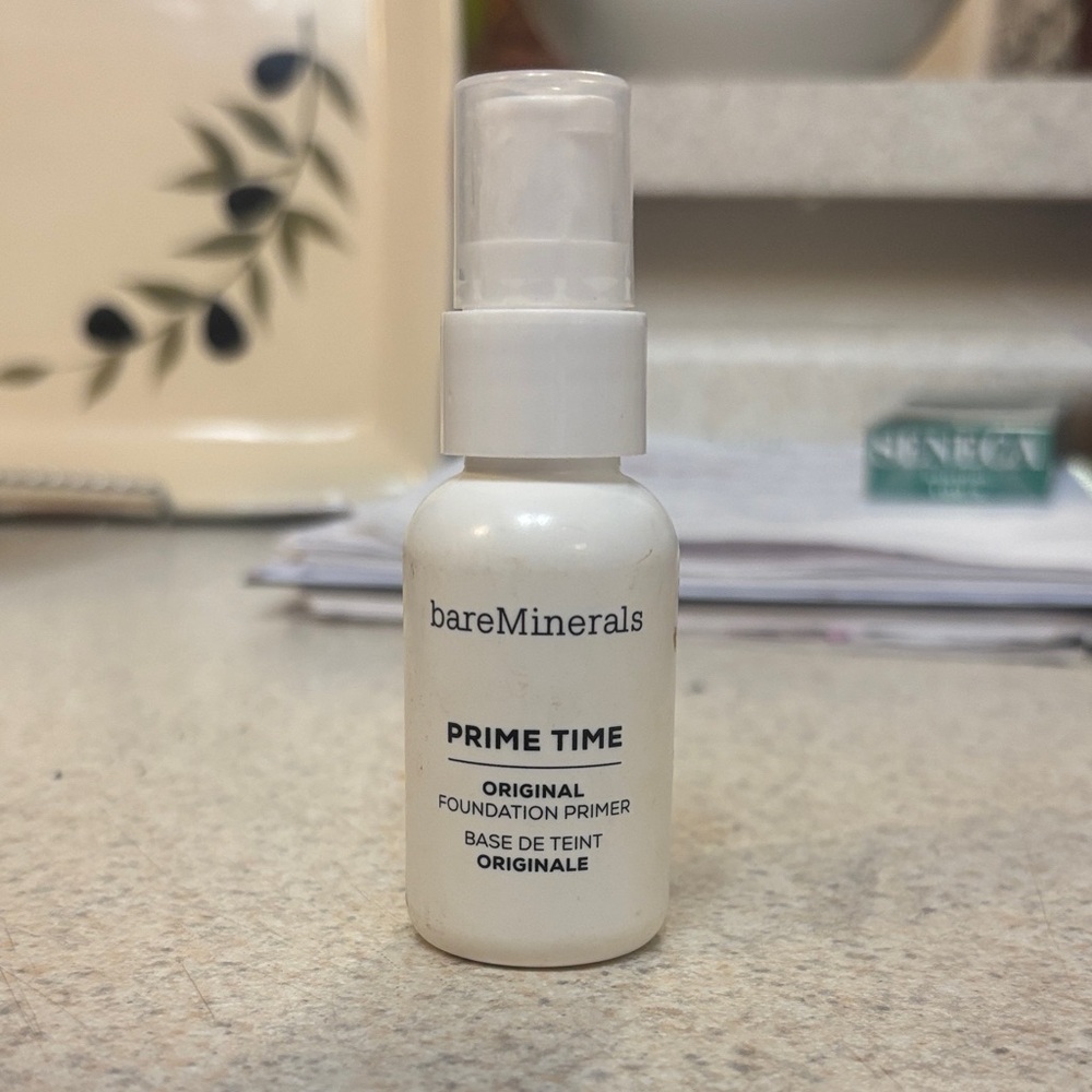 bareMinerals Prime Time Foundation Primer - Cream bottle is half full